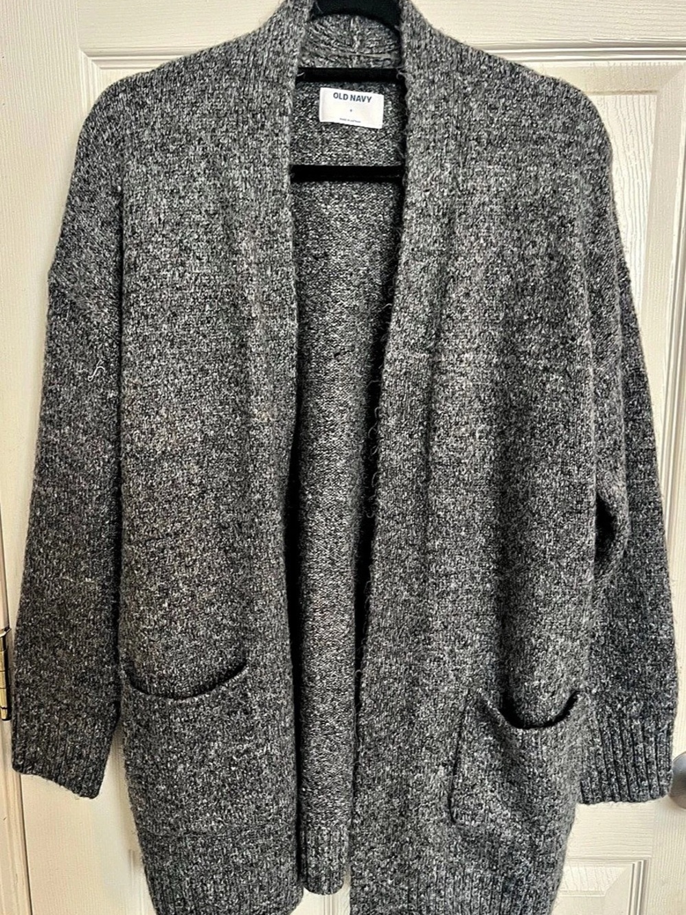 Old Navy Cozy-Knit Open-Front Cardigan Sweater Gray Small